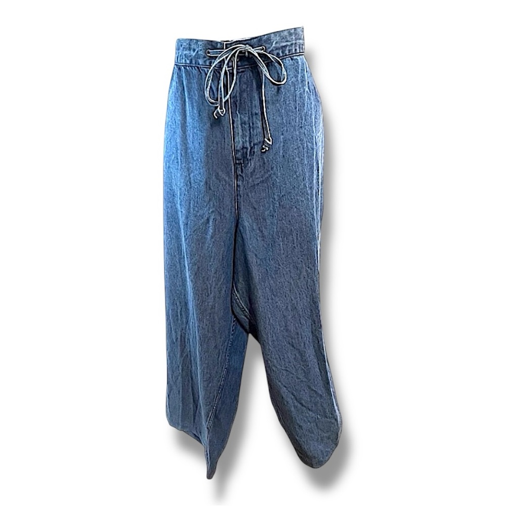 VINTAGE 90s LORD & TAYLOR Hi Waist Wide Flare Leg Drawstring Waist Jeans 2X
